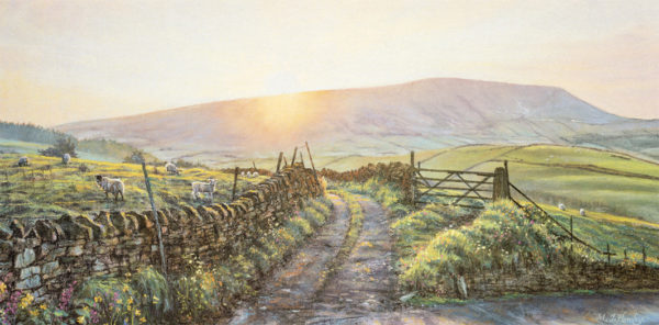 Sunset over Pendle, Barley